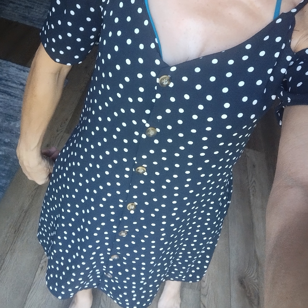 Cold Shoulder Button Down Dress - image 7